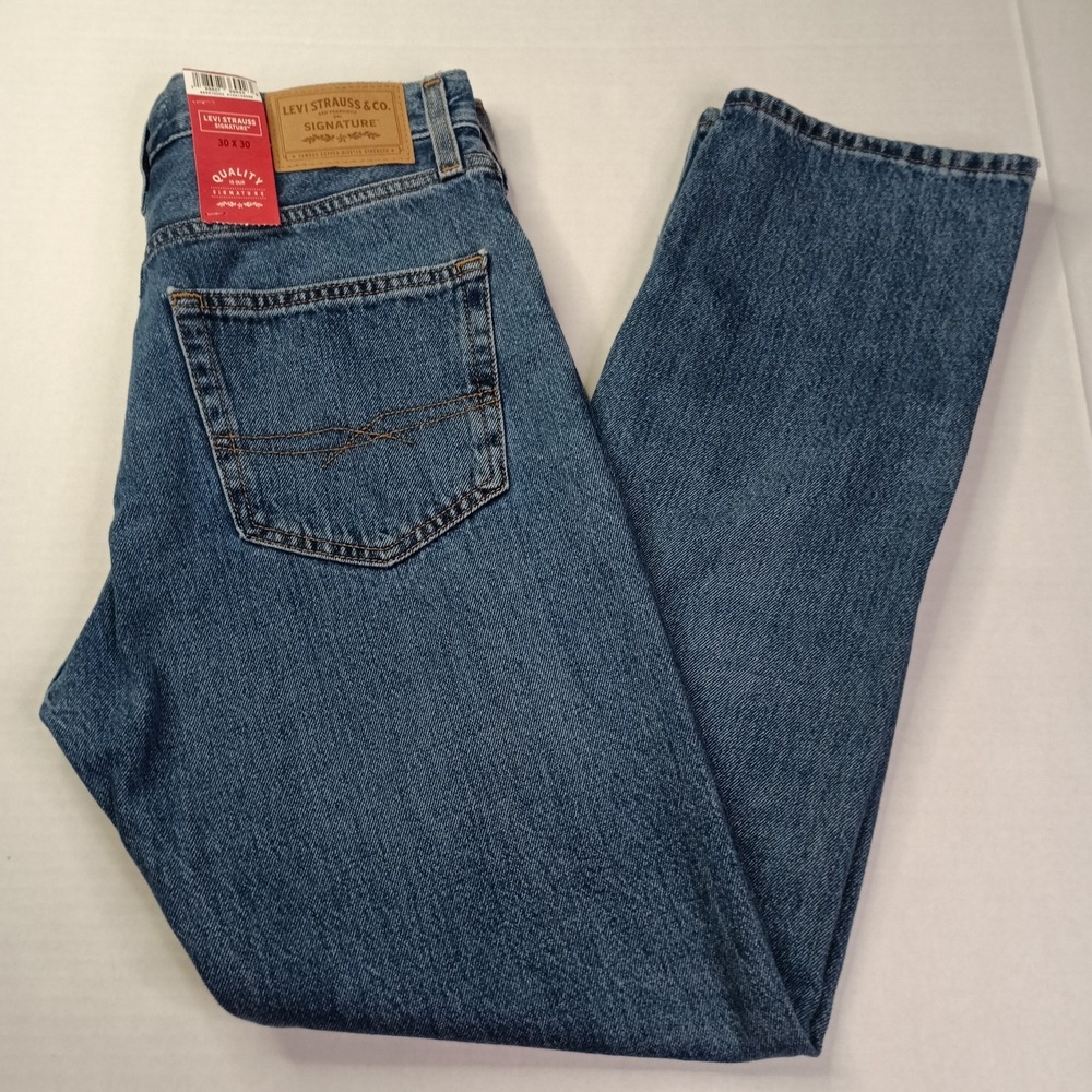Signature By Levi Strauss Original Straight Jeans Men's Size 30x30 Blue‎